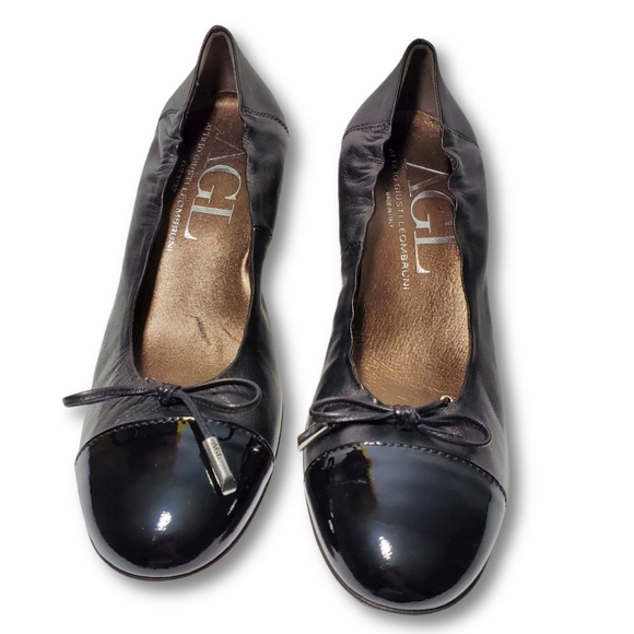 Attilio Giusti Leombruni Shoes - AGL Cap Toe Leather Bow Stretch Pumps EU 38 US 8
